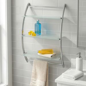 Étagères modernes à 3 niveaux en verre chromé pour salle de bains meubles de rangement montés en coin fabricant taïwanais accessoire de maison OEM - Product Image 3