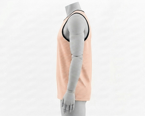 Men's <b>Peach</b> Mesh Tank <b>Top</b> Crew Neck Short Breathable Regular Fit All Seasons Solid Color 100% Polyester Soccer Apparel Front - Product Image 5