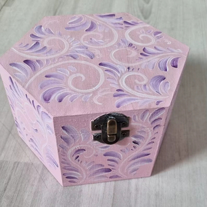 Tradebyd <b>Rustic</b> <b>Wooden</b> Box Hand Painted Folk Art Design Decorative Storage Chest Perfect for Vintage Homes - Product Image 1