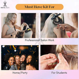 New Trendy Hair Extensions Remover <b>Pliers</b> <b>Set</b>, Micro Beads Hair Loop Tool Stainless Steel Packed In Soft Case Hair Parting Tools - Product Image 3