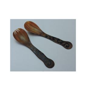 ชุดช้อนสลัดทำจากเขาควายธรรมชาติ ดีไซน์ใหม่ ชุด 2 ชิ้น ราคาสมเหตุสมผล - Product Image 1