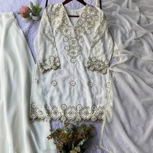 ชุดแพลซโซปักลายซีเควนซ์จอร์เจตต์ |   ชุดแต่งงาน ชุดงานเลี้ยง ชุดพื้นเมือง - Product Image 1