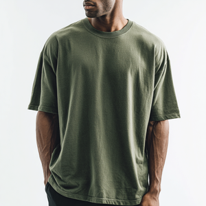 Camiseta Oversize para Hombre, Corte Holgado y Relajado, Algodón Jersey, Cuello Redondo, Manga Corta, Estilo Urbano, Informal, Cómoda para Uso Diario - Product Image 6