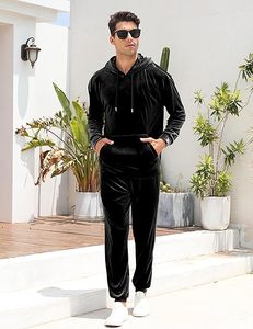 High Quality Men Velvet Tracksuit Premium Soft Fabric Full Zip <b>Jacket</b> and Jogger Pants Casual Fashion Two Piece Set for <b>Winter</b> - Product Image 3