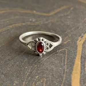 Dainty <b>Garnet</b> <b>Silver</b> Fine <b>Ring</b> 1.8 Grams - Product Image 1