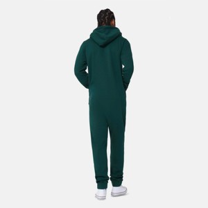 Chándal Completo con Capucha para Hombre, Verde Sólido, Algodón, Corte Regular Informal, con Bolsillos Laterales, Transpirable, Ligero, Ropa de Invierno - Product Image 3
