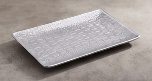 Plateau décoratif moderne en aluminium texturé moulé, ensemble de vaisselle de cuisine et de salle à manger, lot en vrac - Product Image 3