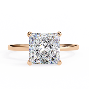 Anillo de Compromiso Clásico con Diamante de Corte Princesa de 2 Quilates Cultivado en Laboratorio, Oro de 14K, Diamante con Certificado IGI para Aniversario o Boda - Product Image 4