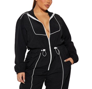Survêtement de jogging coupe-vent pour femme, séchage rapide, fermeture éclair réfléchissante, polyester, survêtement coupe-vent personnalisé pour femme - Product Image 5
