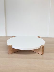 UO Craft Personalized Round Wooden Serving Tray Minimalist Design Eco-Friendly <b>Storage</b> Trays For Tableware Stand Home Decore - Product Image 5