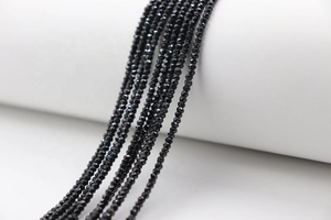 Natural Faceted Black Spinel Rondelle Beads <b>3mm</b> Machine Cut Black Spinel for Jewelry Making - Product Image 6