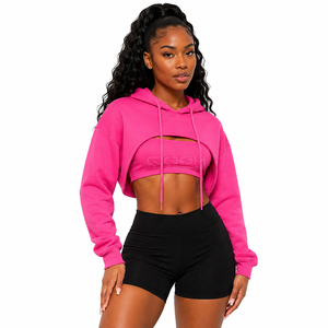 Cosh International Sorority Sisterhood Extreme Crop <b>Top</b> Hoodie Women Style Sweatshirt Soft Cotton Pullover Gym Fashionable - Product Image 3