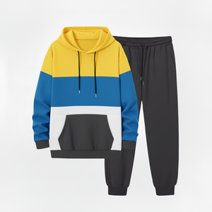 Nuevo Conjunto Deportivo Unisex de Dos Piezas, Chaqueta con Cierre Completo y Pantalones Jogger, Estampado Sólido, 100% Algodón - Product Image 5