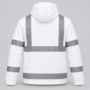 Chaqueta de seguridad de alta visibilidad clase 2, impermeable, reflectante, con capucha y cremallera, chaquetas de seguridad industrial con capucha - Product Image 3