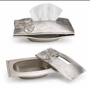 Caja de pañuelos metálica de lujo con acabado texturizado decorativo para una decoración elegante en el hogar, la oficina o el hotel. - Product Image 5