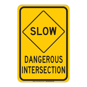 Panneau réfléchissant Brady pour intersections dangereuses à passage lent, pour routes et entrées de sites - Product Image 1