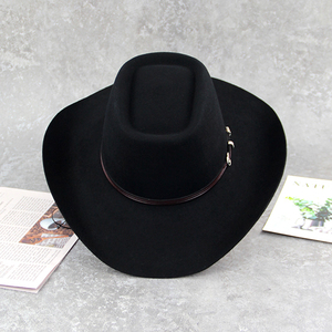 Unisex Black Leather Striped Cowboy <b>Hat</b> with Brown Leather <b>Band</b> Casual Beach Style Adult Four Seasons Fit 2026 - Product Image 3