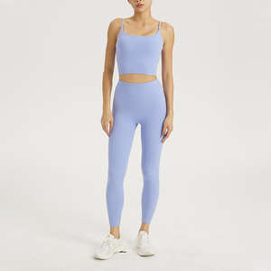 Ensemble de leggings de yoga et soutien-gorge de sport personnalisés en gros, avec taille en V et contrôle du ventre - Product Image 2