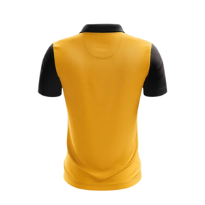 Men Yellow Black Sublimation Cricket Jersey Short Sleeve Sports Shirt Training Match Wear <b>Athletic</b> Performance Team Clothing - Product Image 2