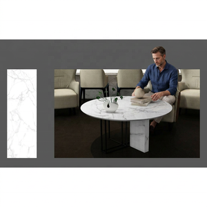 Carreaux de porcelaine en marbre blanc de designer Bianco Pearl 80*240*1.5 cm Plan de travail Salle de bain Table 800*2400*15 mm Dalle de sol 20mm - Product Image 2