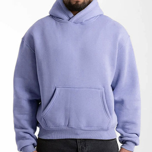 Blank Cotton <b>Box</b> Hoodie Manufacturer 500 Gsm High Quality <b>Drop</b> Shoulder French Terry Solid Regular Fit Regular Length Fleece - Product Image 4
