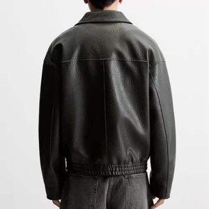 Manufacturer Custom Embossed Leather <b>Jacket</b> Vintage Varsity <b>Man</b> <b>Jackets</b> Oversized Faux Leather <b>Jacket</b> - Product Image 2