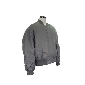 Blouson bomber pour homme 100% polyester coupe-vent couleur unie fermeture éclair décontracté streetwear coupe classique col rabattu poches - Product Image 1