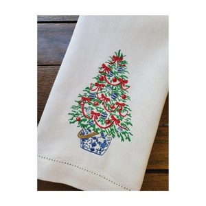 Serviettes de cuisine et de golf personnalisables en coton biologique brodé 100 % coton, haute qualité, tendance, pour Noël 2026 - Product Image 4