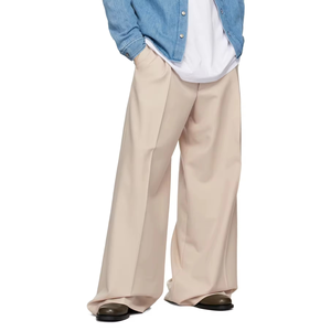 New <b>Men's</b> Custom Cotton Heavyweight Twill Flare Pants Loose Fit Mid Waist Embroidered Casual Anti-Pilling Wide Leg <b>Drawstring</b> - Product Image 6