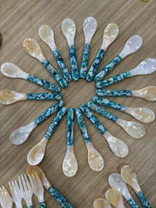 Cuillère en coquillage naturel, fabriquée à la main avec finition polie, pour la présentation de vaisselle, les coffrets cadeaux et les acheteurs en gros - Product Image 6