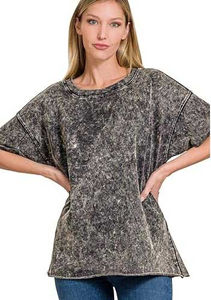 Camiseta Lisa para Mujer, Talla Adulto, Precio Bajo, Camisetas con Lavado Ácido en Color Sólido con Diseño Personalizado - Product Image 5