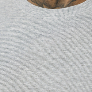 Camiseta de Hombre, Gris, Manga Corta, Cuello Redondo, Corte Regular, Algodón Jersey, Color Sólido, Diseño Liso Tejido - Product Image 5