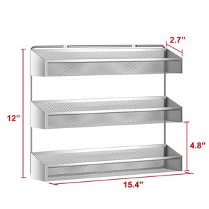 Moderno Soporte de Metal de 3 Niveles con Acabado Plateado para Frutas, Ideal para la Organización de la Cocina y el Almacenamiento de Productos Frescos - Product Image 2