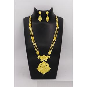 High Quality <b>Gold</b> Plated Long Necklace and Earring <b>Set</b> Saudi Arabia India East Wedding Jewelry African Style <b>Jewellery</b> <b>Set</b> - Product Image 5