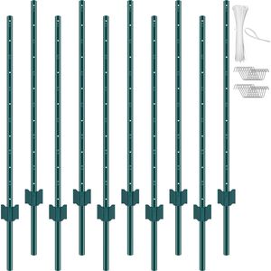 Pali per Recinzione in Metallo Resistenti da 2,1 m, Confezione da 10, Pali a T Verdi Anti-Roditore da 1,2 m per Sicurezza Domestica, Recinzioni Versatili in Filo Metallico - Product Image 6
