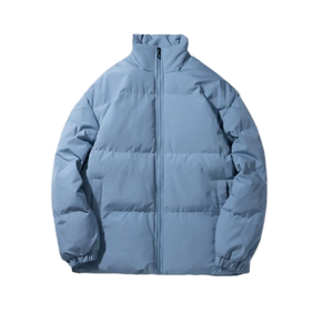 <b>Lightweight</b> Warm Long Puffer <b>Jacket</b> with Stand Collar and Front Logo Soft Padded Outerwear <b>Casual</b> Everyday Clothing Essential - Product Image 1
