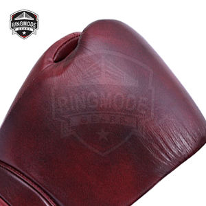 Guantes de Entrenamiento de Piel de Vacuno de Grano Completo Estilo Vintage con Cierre y Acolchado Interior Suave de Tres Capas para Artes Marciales - Product Image 2