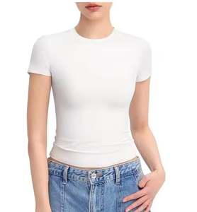 Camiseta Personalizada para Mujer, 100% Algodón, Estilo Baby Tee, Top Corto a la Moda, Camiseta Ajustada para Chicas - Product Image 2