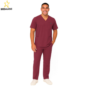 <b>SCRUBS</b> Men's <b>Scrub</b> Set – Stretch V-Neck Multi-Pocket Men's Medical <b>Uniform</b> <b>Scrubs</b> Top & Cargo Pants - Product Image 1