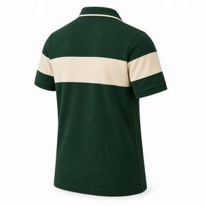Polo de Manga Corta para Hombre, con Bloques de Color, Rayas, Tejido de Punto, Corte Regular, Cierre de Botones, Tela Piqué - Product Image 6