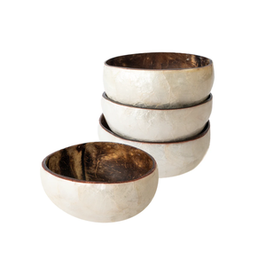 Bol à salade artisanal en coquille de noix de coco et de capiz, nouveau design, poli à la main, pour açaï/poke/salades, du Vietnam - Product Image 3