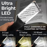 4X Rechargeable Magnifying Glass with 10 Anti-Glare & 3 Model light style LEDs