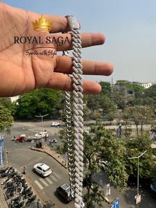 ผู้ผลิตสร้อยคิวบันเงินแท้ 925 ขนาด 12 มม./15 มม./18 มม. ประดับเพชรโมอิสซาไนต์ VVS เพชรเลี้ยงในห้องแล็บ สร้อยคิวบันแบบไมอามี่สำหรับผู้ชาย - Product Image 5