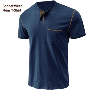 เสื้อยืดผู้ชายแบบมีกระเป๋า สวมใส่สบาย เนื้อผ้านุ่ม สีพื้น - Product Image 3