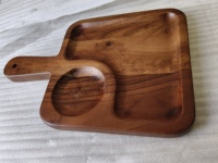 Plateau de service rectangulaire en bois moderne de luxe gravé, support de planche à découper durable, 26,5x17,5x1,5cm, épais et antidérapant, tendance