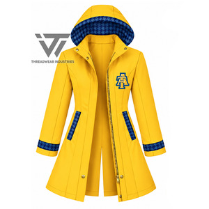 Chaqueta Impermeable con Capucha y Bordado de Pata de Gallo Personalizada para Mujer, de la Universidad Estatal de North Carolina A&T, Venta al Por Mayor - Product Image 1