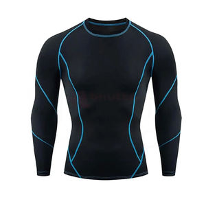 Nuevos conjuntos de camisetas de compresión para hombre, a la moda, personalizados, para gimnasio, fitness, correr, trotar, ropa interior ajustada y transpirable. - Product Image 1