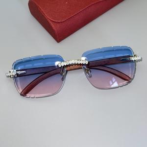 Luxurious Fashion Rectangle Rimless Sunglasses Anti-Reflective Lenses UV Protection Gradient Tint Unisex Use Driving Outdoors - Product Image 4