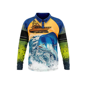 เสื้อโปโลตกปลาผู้ชายแบบสั่งทำ ลายหัวใจ พิมพ์ลายดิจิทัล แขนยาว UPF 50 โพลีเอสเตอร์ 100% 140 กรัม รับผลิตแบบ OEM - Product Image 6
