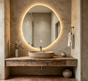 Round <b>LED</b> Bathroom Mirror Wall Mounted Anti Fog Touch Control Dimmable Makeup <b>Vanity</b> Mirror - Product Image 6